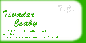 tivadar csaby business card